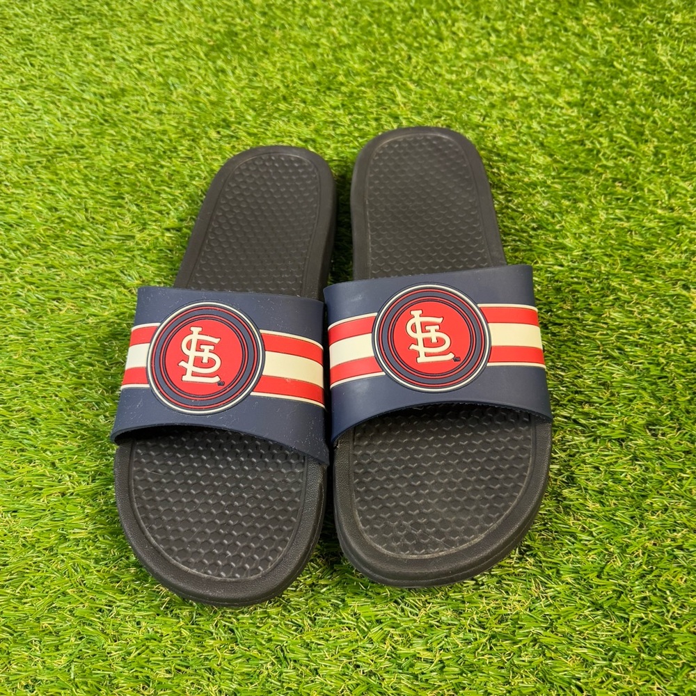 St. Louis Cardinals MLB Stripe‎ Raised Slide Sandals M (9-10)